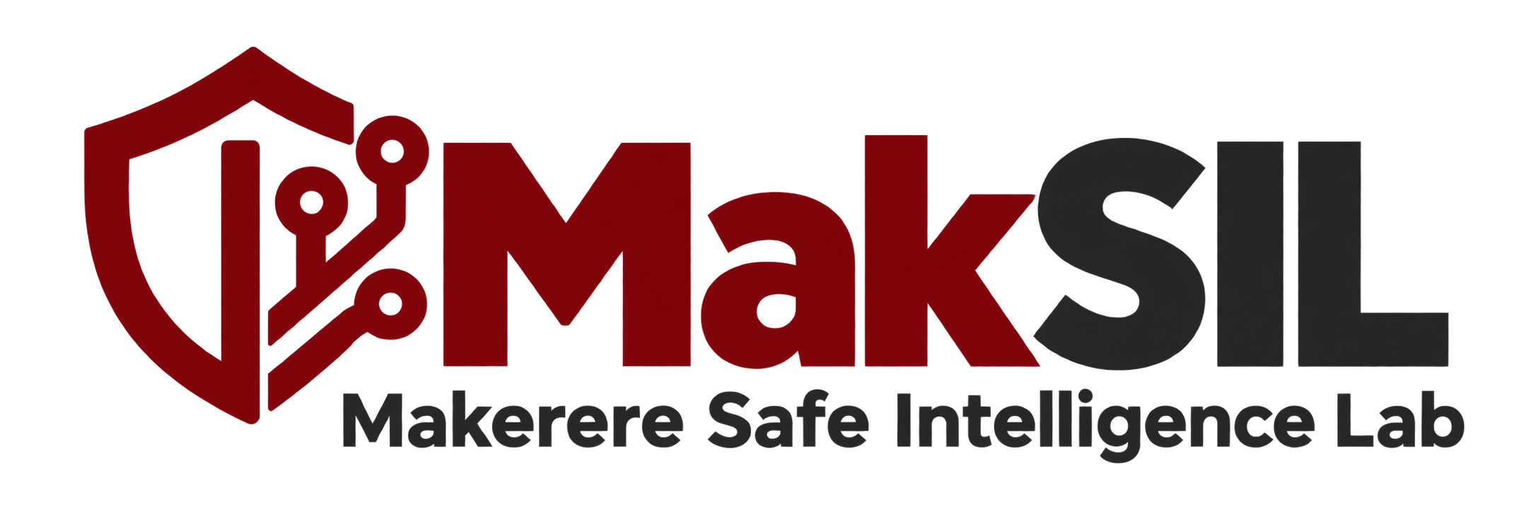 MakSIL — Makerere Safe Intelligence Lab, shield and circuit logo